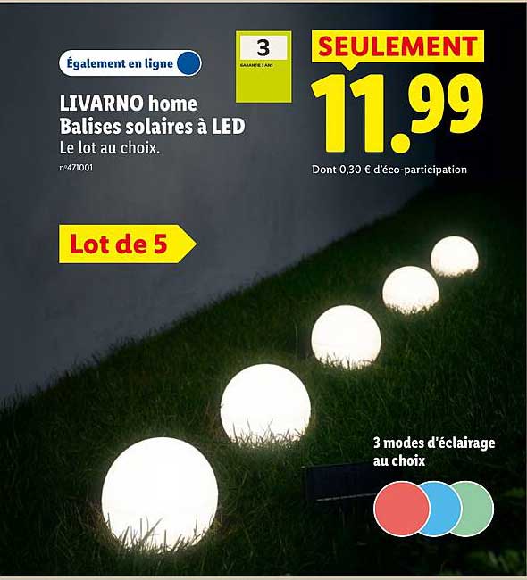 LIVARNO home Balises solaires à LED