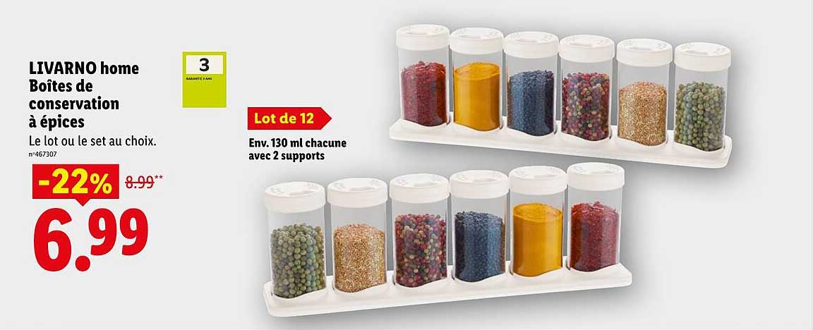 LIVARNO home Boîtes de conservation à épices