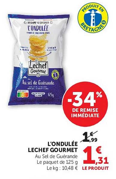 L’ONDULÉE LE CHEF GOURMET Au Sel de Guérande Le paquet de 125 g