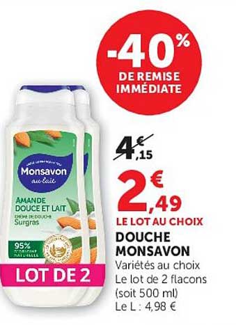 LOT DE 2 DOUCHE MONSAVON