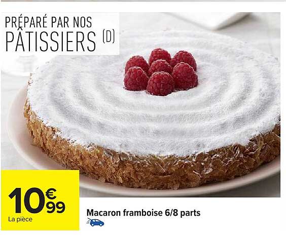 Macaron framboise 6/8 parts