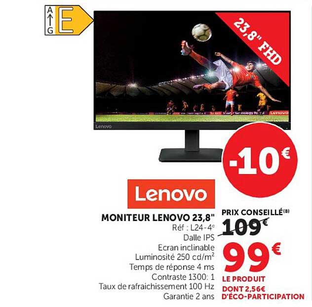 MONITEUR LENOVO 23,8"