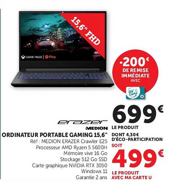ORDINATEUR PORTABLE GAMING 15,6''
