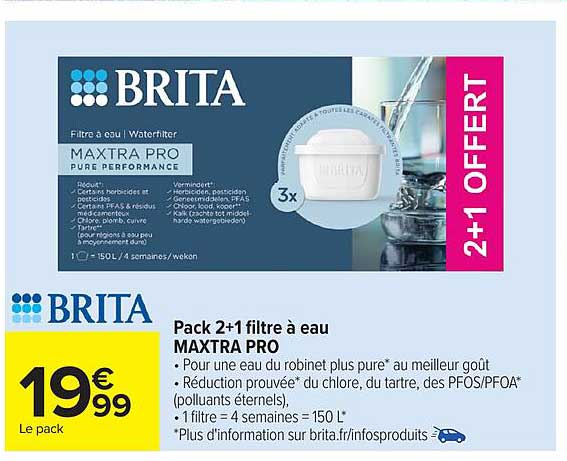 Pack 2+1 filtre à eau MAXTRA PRO