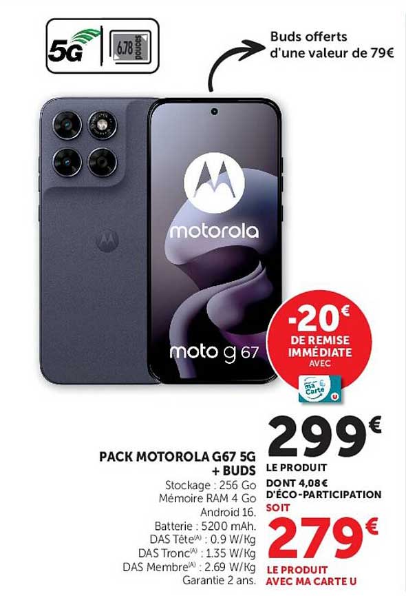 PACK MOTOROLA G67 5G + BUDS