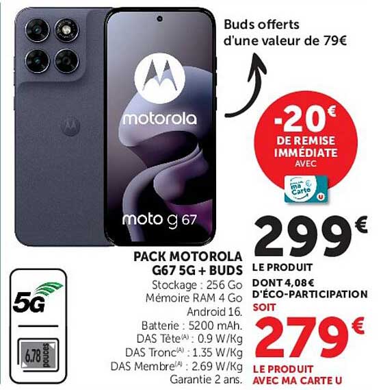 PACK MOTOROLA G67 5G + BUDS