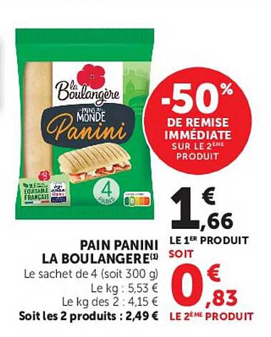 PAIN PANINI LA BOULANGERE