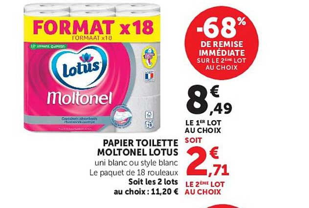PAPIER TOILETTE MOLTONEL LOTUS