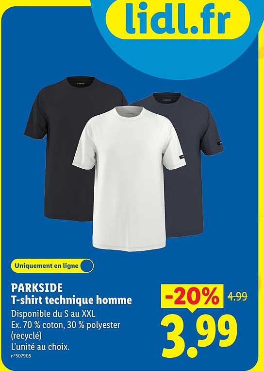 PARKSIDE T-shirt technique homme