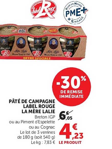 PÂTÉ DE CAMPAGNE LABEL ROUGE LA MÈRE LALIE