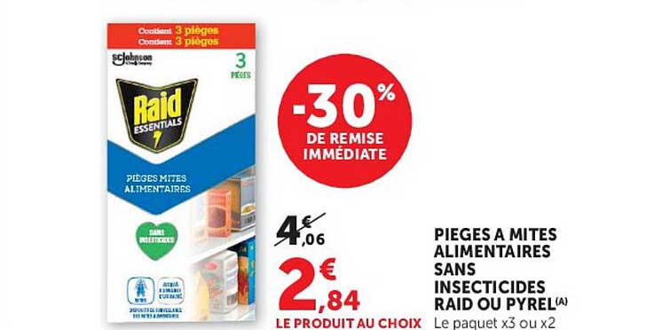 PIEGES A MITES ALIMENTAIRES SANS INSECTICIDES RAID OU PYREL(A)