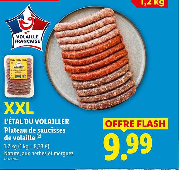 Plateau de saucisses de volaille