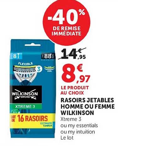 RASOIRS JETABLES HOMME OU FEMME WILKINSON