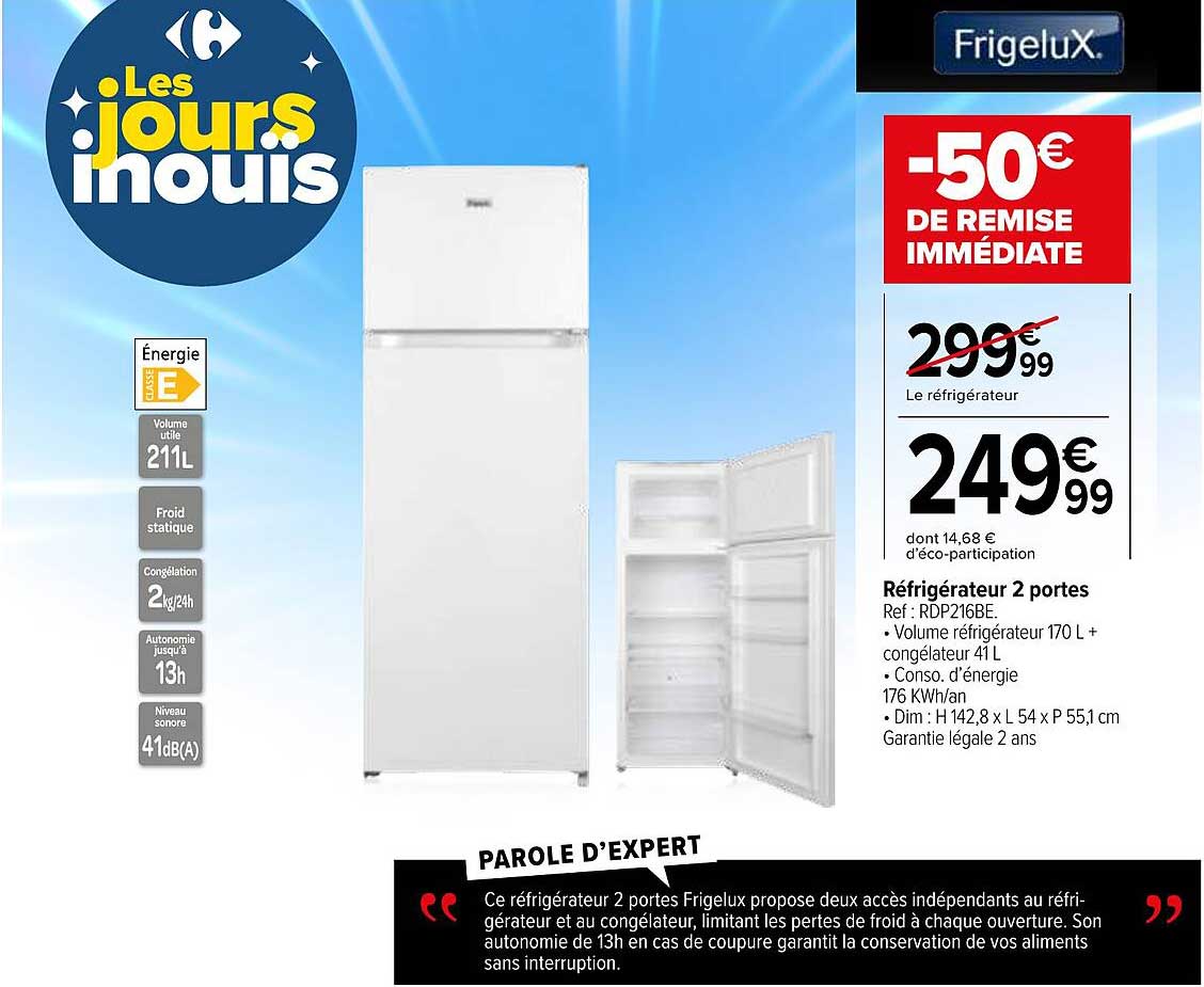 Réfrigérateur 2 portes