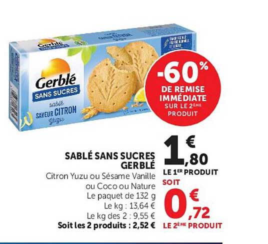 SABLÉ SANS SUCRES GERBLÉ