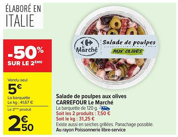 Salade de poulpes aux olives CARREFOUR Le Marché