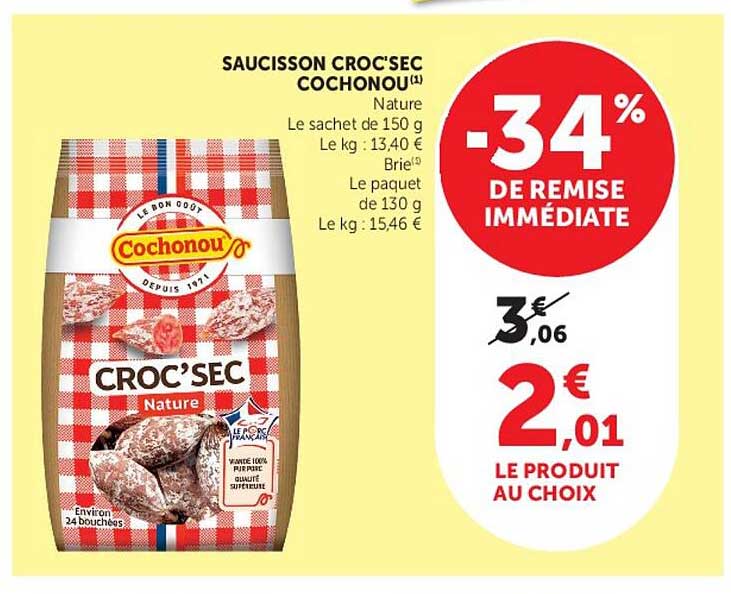 SAUCISSON CROC'SEC COCHONOU