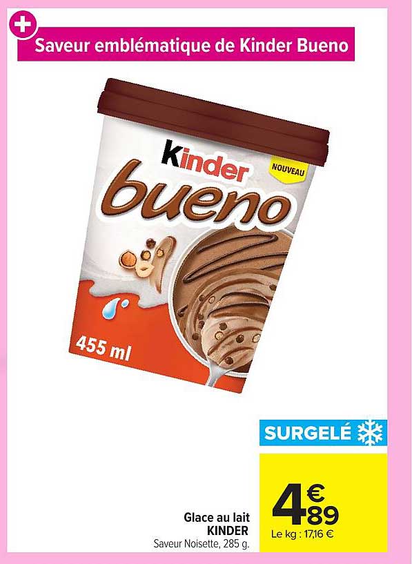 Saveur emblématique de Kinder Bueno