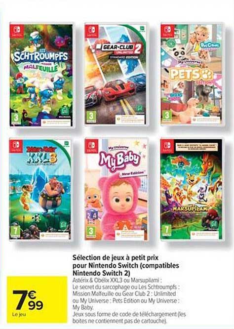 Sélection de jeux à petit prix pour Nintendo Switch (compatibles Nintendo Switch 2)