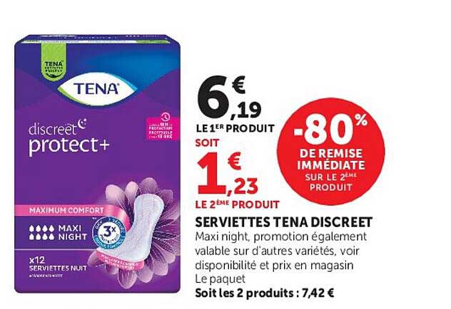 SERVIETTES TENA DISCREET
