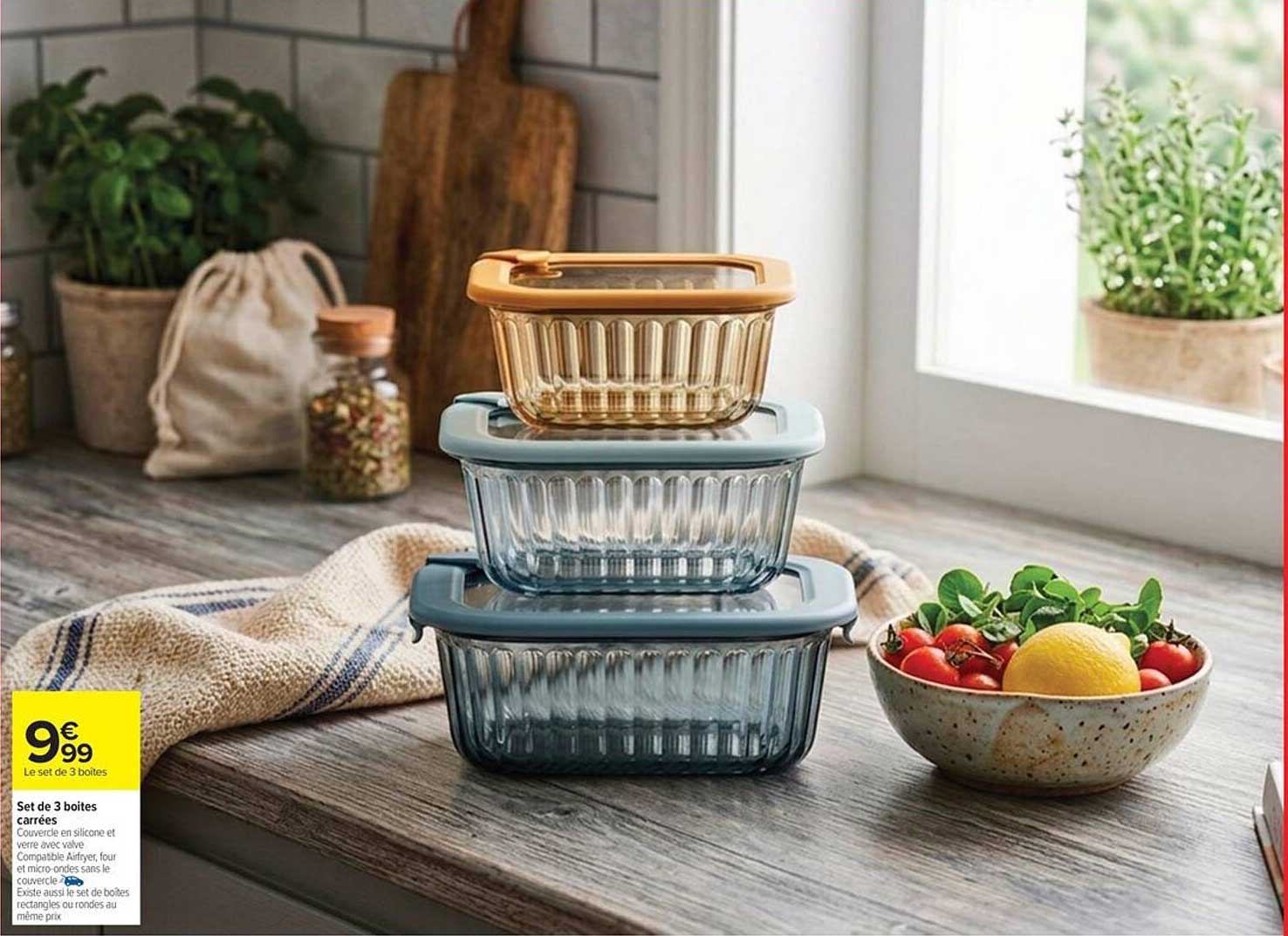 Set de 3 boites carrées