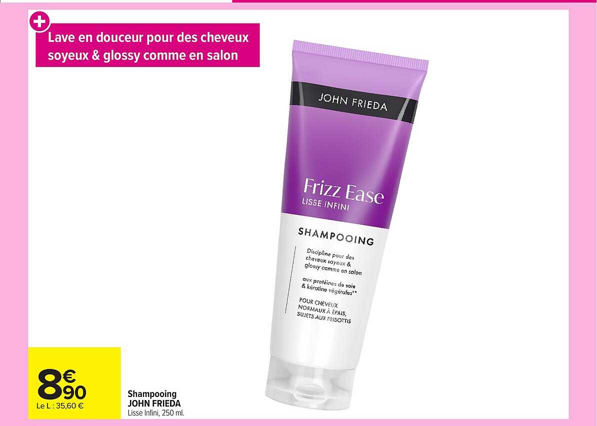 Shampooing JOHN FRIEDA Lisse Infini, 250 ml.