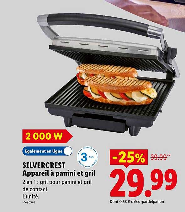 SILVERCREST Appareil à panini et grill