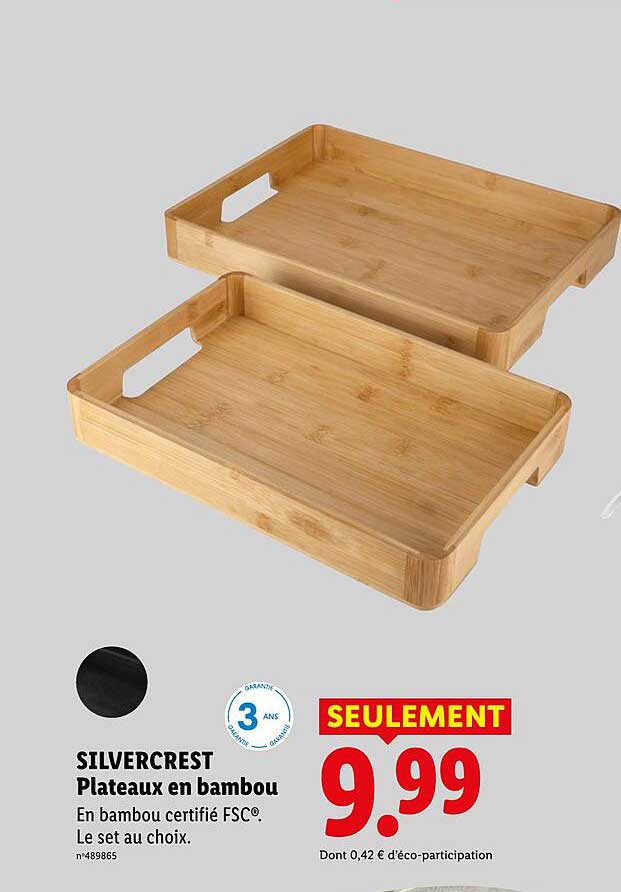 SILVERCREST Plateaux en bambou