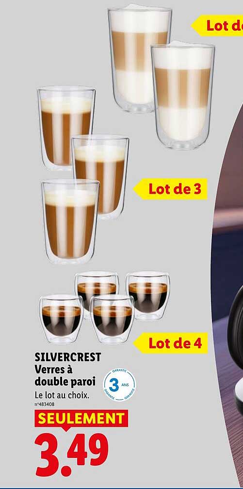 SILVERCREST Verres à double paroi
