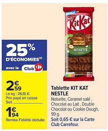 Tablette KIT KAT NESTLE