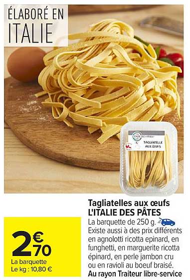 Tagliatelles aux œufs L'ITALIE DES PÂTES