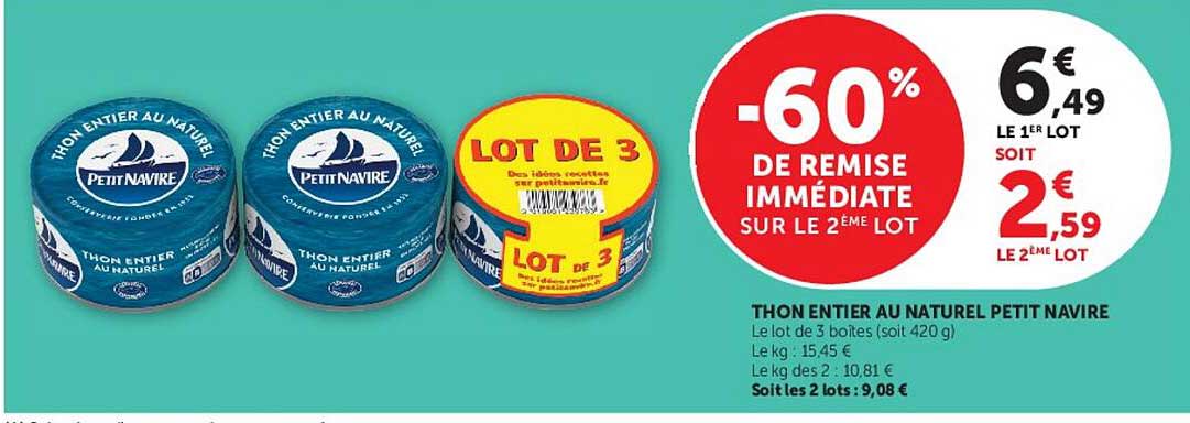 THON ENTIER AU NATUREL PETIT NAVIRE