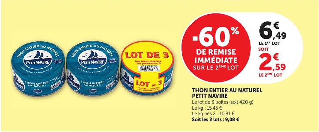 THON ENTIER AU NATUREL PETIT NAVIRE