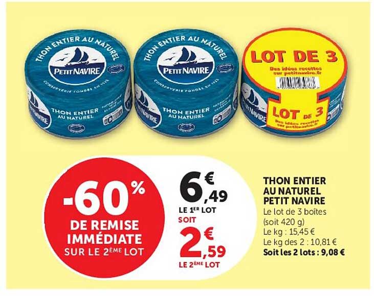 THON ENTIER AU NATUREL PETIT NAVIRE