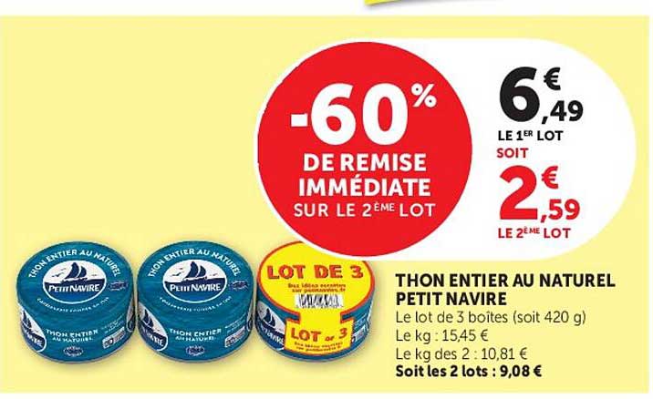 THON ENTIER AU NATUREL PETIT NAVIRE