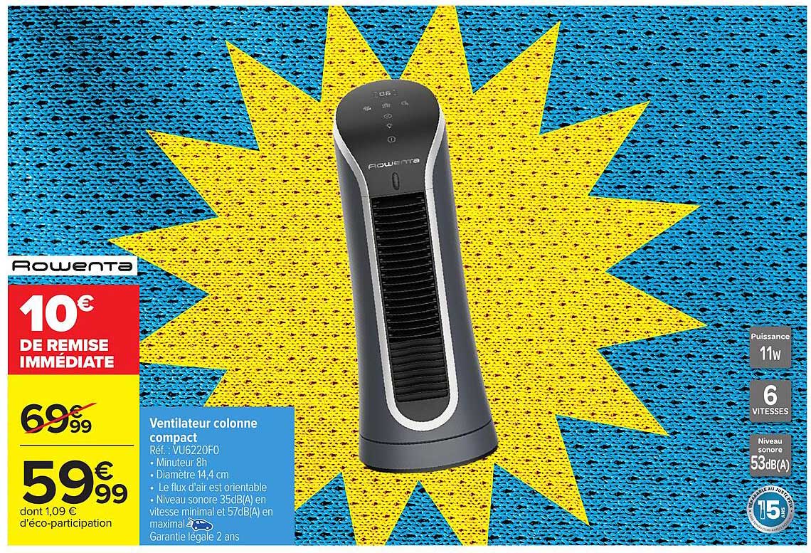 Ventilateur colonne compact