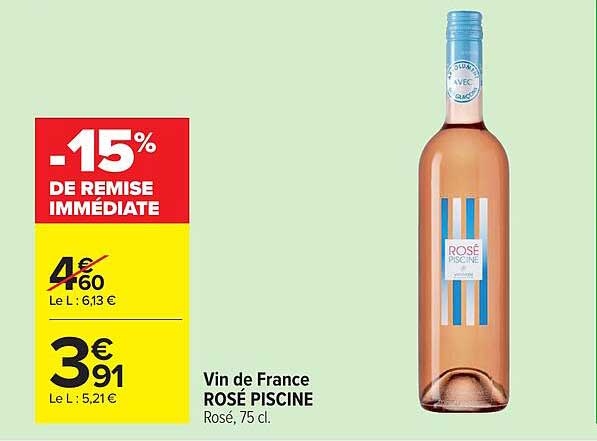 Vin de France ROSÉ PISCINE Rosé, 75 cl.