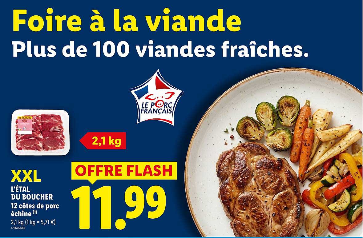 XXL L'ÉTAL DU BOUCHER 12 côtes de porc échine