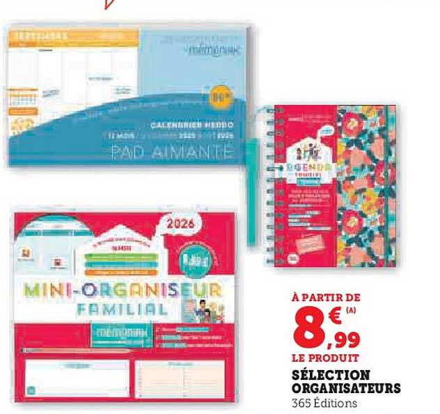 À partir de 8 € (le produit) Sélection Organisateurs 365 Éditions