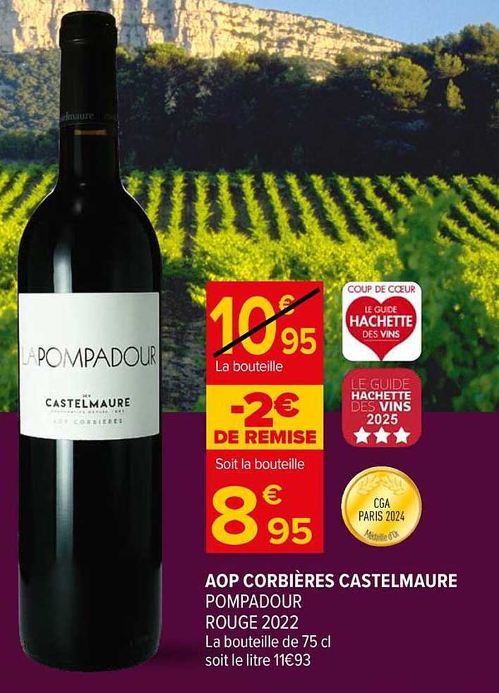 AOP CORBIÈRES CASTELMAURE POMPADOUR ROUGE 2022