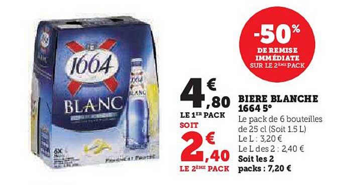 BIERE BLANCHE 1664 5°