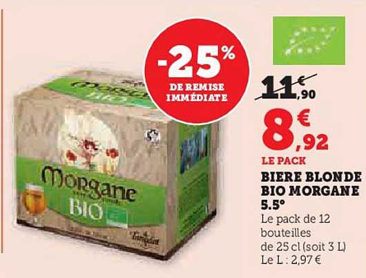 BIERE BLONDE BIO MORGANE 5.5°