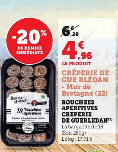 BOUCHES APERITIVES CREPERIE DE GUERLEDAN