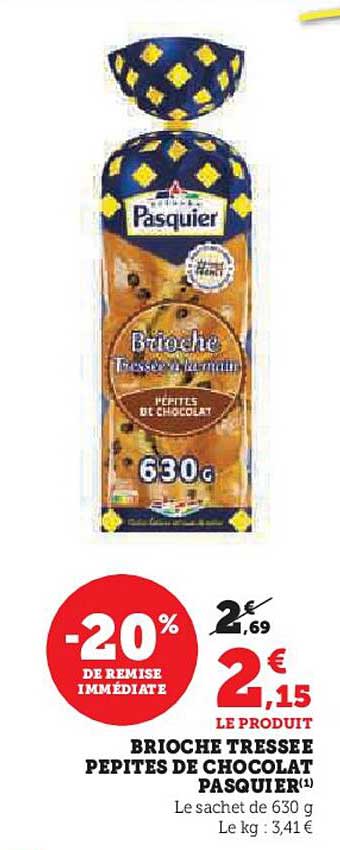 Brioche Tressée Pépetites de Chocolat Pasquier