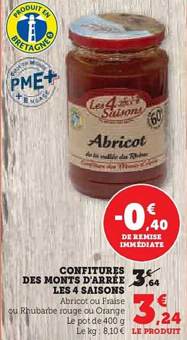 CONFITURES DES MONTS D'ARRÉE LES 4 SAISONS
