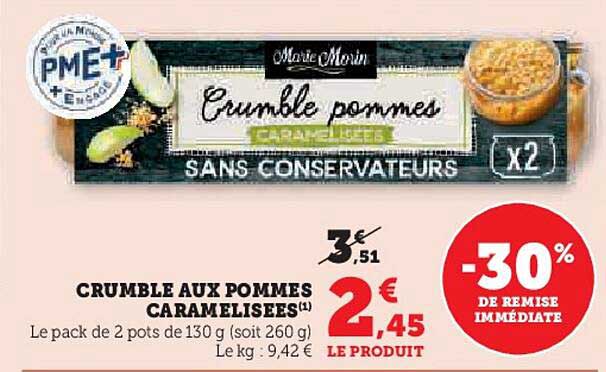 CRUMBLE AUX POMMES CARAMELISEES