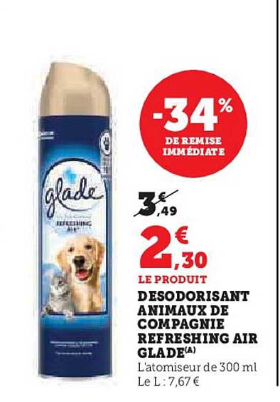 DESODORISANT ANIMAUX DE COMPAGNIE REFRESHING AIR GLADE