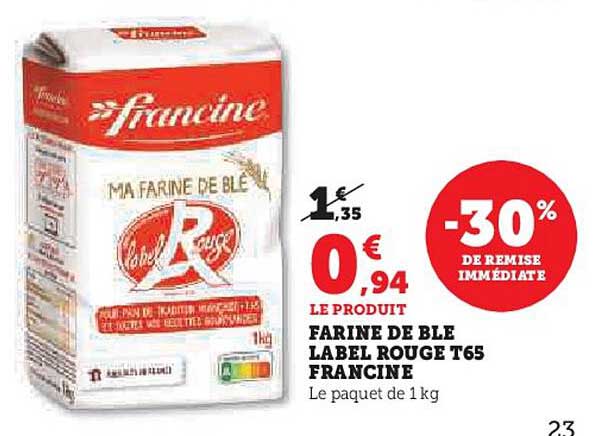 FARINE DE BLE LABEL ROUGE T65 FRANCINE