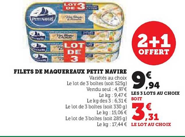 FILETS DE MAQUEREAUX PETIT NAVIRE