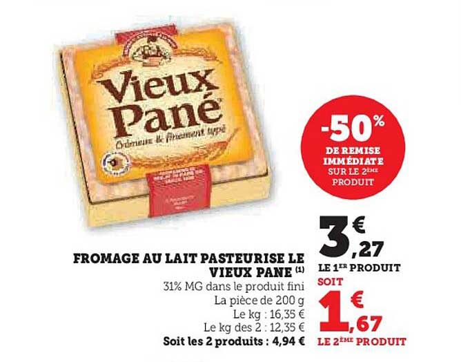 FROMAGE AU LAIT PASTEURISÉ LE VIEUX PANÉ